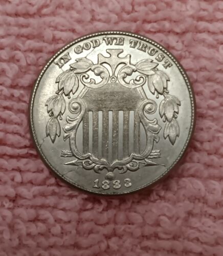 1883 Shield níquel, elección AU con anverso muy agrietado - Imagen 2 de 3