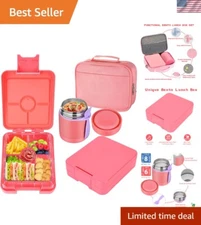 Stylish Pink Lunch Box Set with Soup Thermo & Lunch Bag - Perfect for School