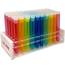 16x125mm Assorted Color Plastic Test Tube Set Karter Scientific (Pack of 50)