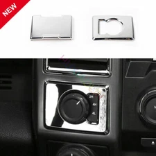 For Ford F150 F-150 2015-2020 Chrome 4WD System + Power Socket Cover Trim 2PCS