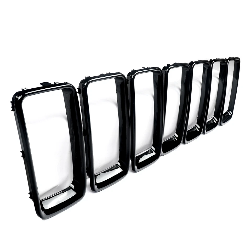 7x Gloss Black Front Bumper Grille Trim Insert For Jeep Grand Cherokee 2014-2016 Foto 4 de 4