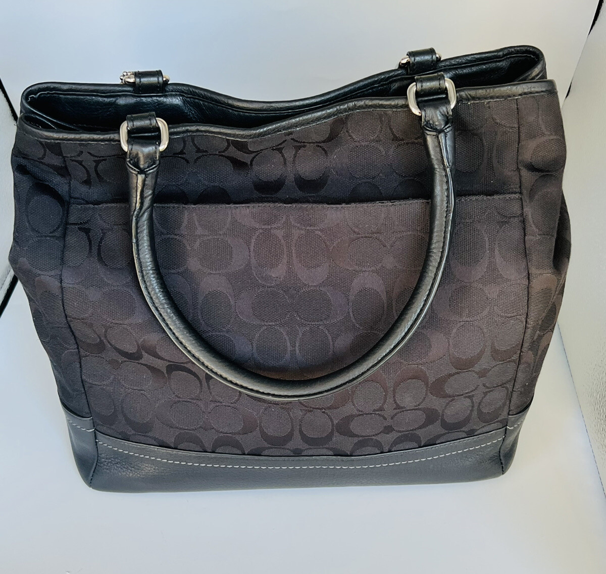 Vintage Coach Signature Canvas And Leather Satchel Bag | eBay