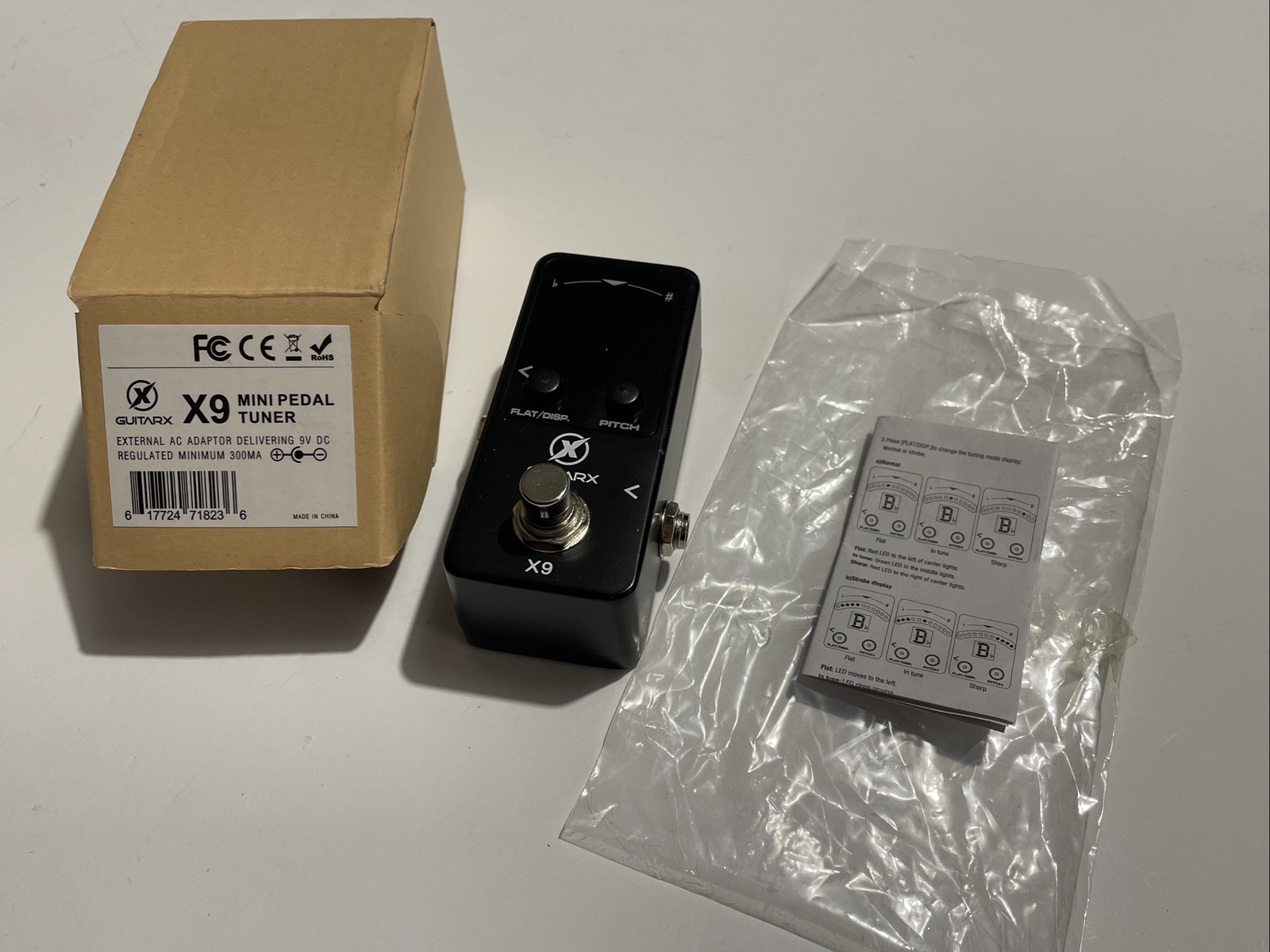 X9 Guitar Pedal Tuner Mini True Bypass Chromatic Tuner Pedal with