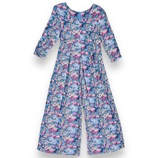 Vintage 80s Floral Soft Flouncy Pleated Jumpsuit Jumper Romper Outfit 7