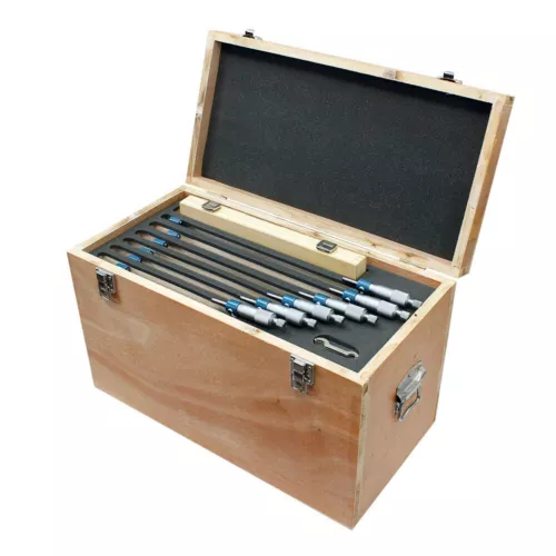 6-12" 6 Pc .0001" Graduation Precision Outside Micrometer Set with Carbide Tips
