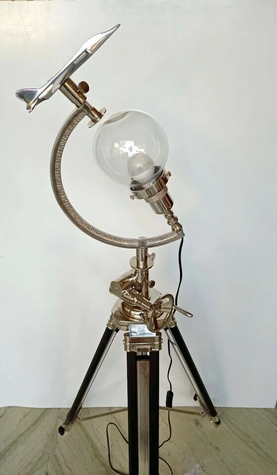 Lámpara de Pie Ajustable Negro Trípode Modelo de Avión Lámparas de Iluminación Decorativas para el Hogar Foto 2 de 4