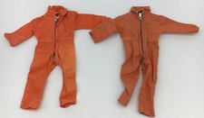 Vintage 1960  s GI Joe Orange Zippered Jumpsuits 2 Hong Kong Japan