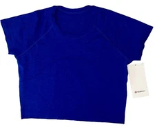 NWT🎀LULULEMON🎀SIZE  12🎀SWIFTLY TECH 2.0 CROPPED SHORT SLEEVE🎀LARKEN BLUE🎀68