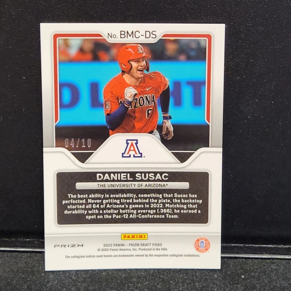 Daniel Susac 2022 Prizm Draft Picks Big Man On Campus GOLD 4/10 Athletics - Image 2 of 2