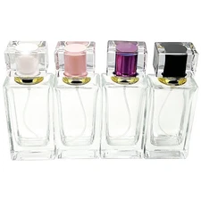 50ml 1.7oz 4 colors thick heavy rectangle clear perfume spray glass bottles