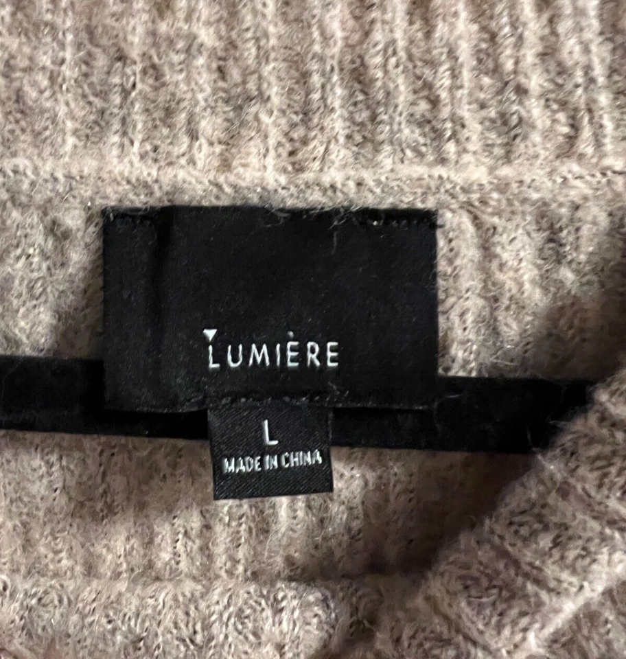 Женский свитер размер большой розовый ребристый длинным рукавом выветренный люмьер бренд - Изображение 4 из 4