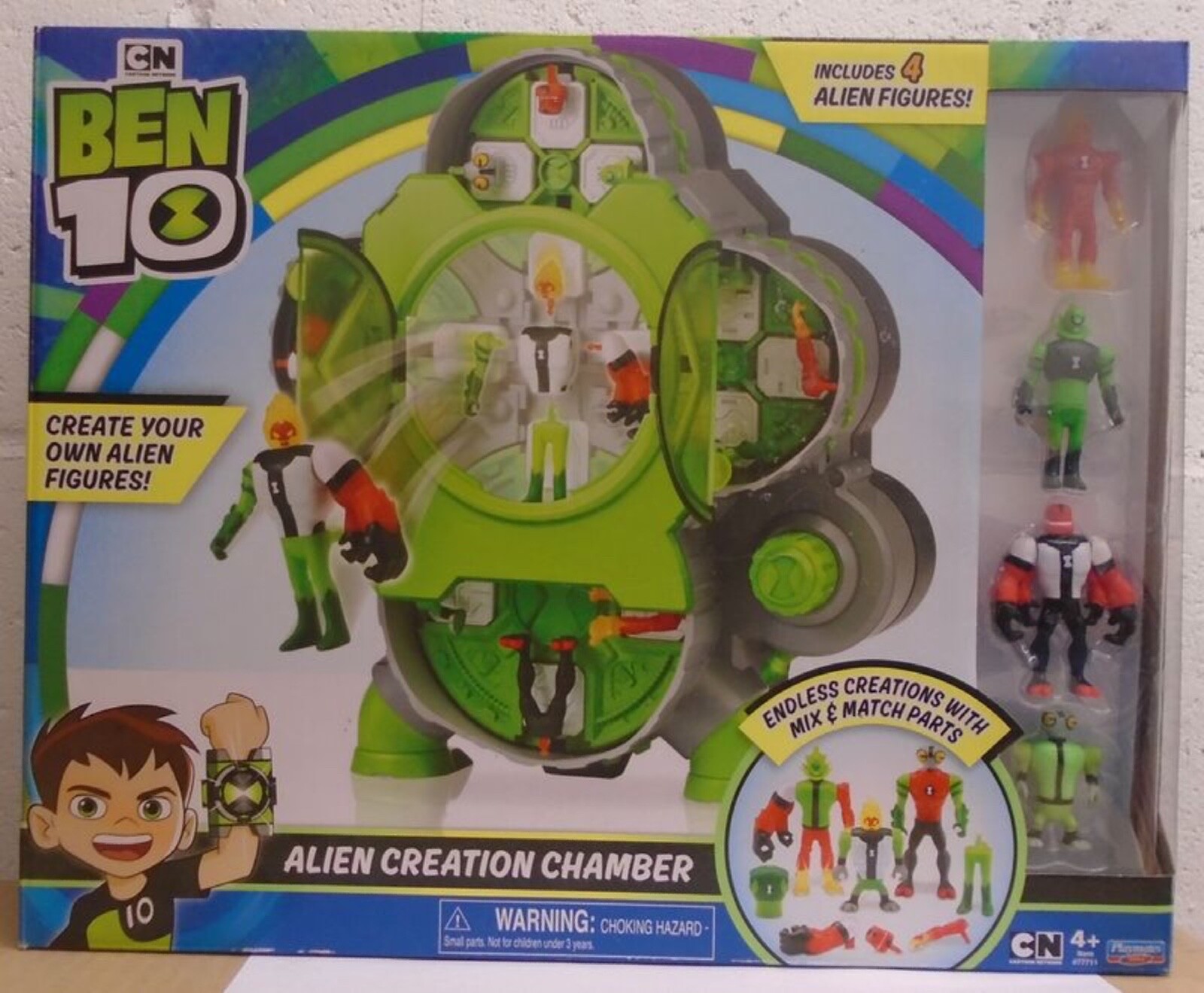 Ben 10 Alien Creation Chamber Wildvine Four Arms Grey Matter Heatblast SEALED