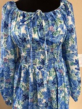 Blue Floral Dress Size M
