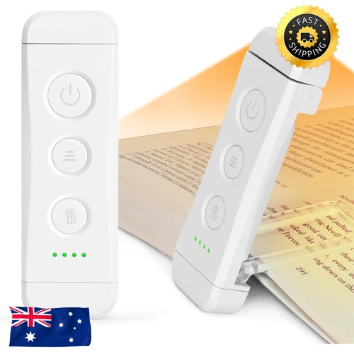 Glocusent USB Rechargeable Book Light for Reading in Bed Portable Clip