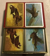 Vtg Congress Playing Cards Double Deck CelUTone BIRDS Nature in Box Complete