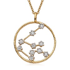Aquarius Zodiac Sign Necklace Gold Constellation Horoscope Jewellery 925 Silver