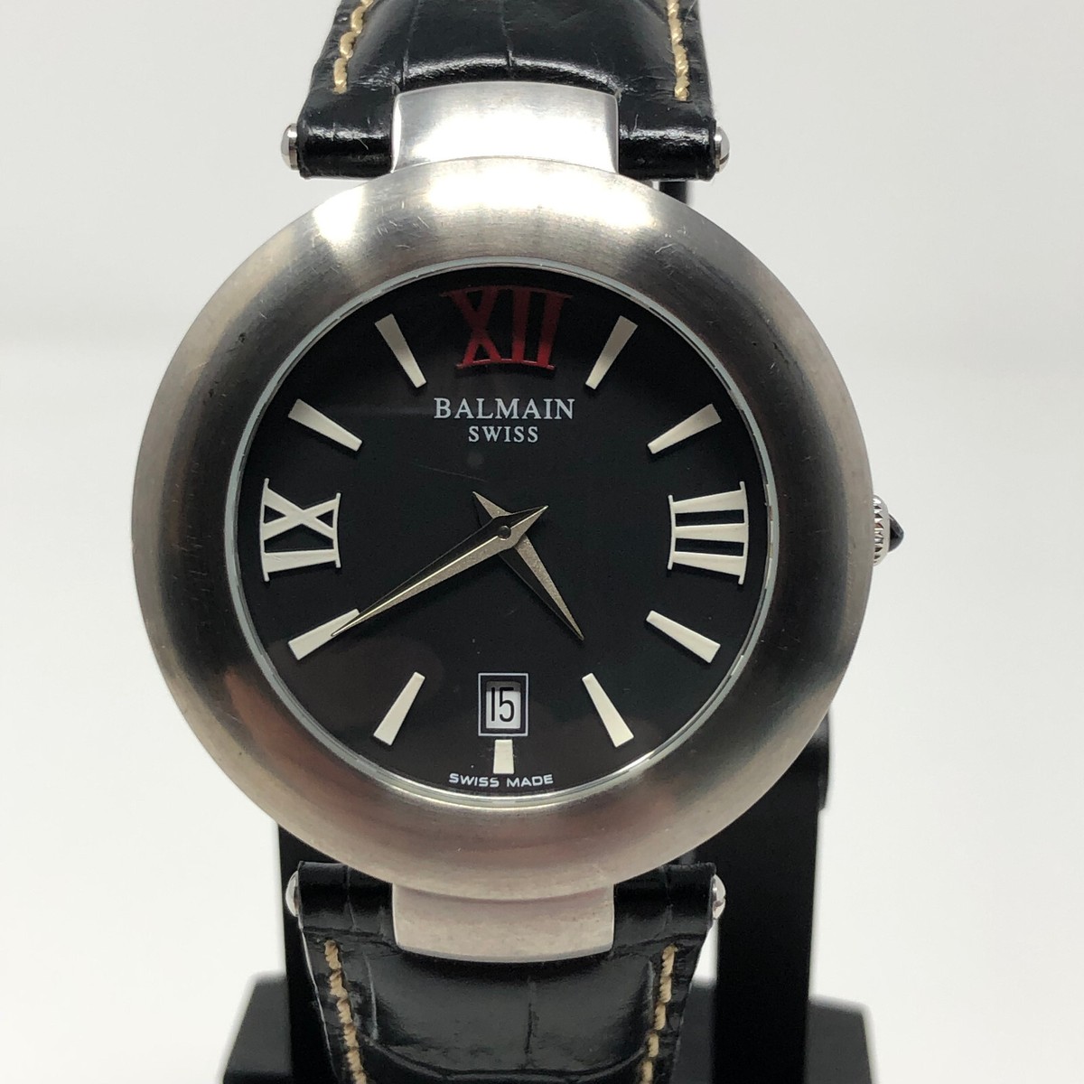Balmain Watch Swiss Quartz Mens Leather Stainless Steel OLD STOCK
