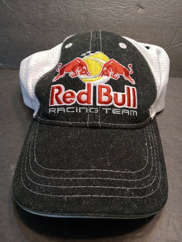 White Mesh Ball Cap Red Bull Drink Hat 