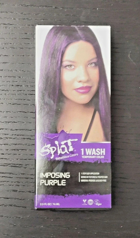 Tinte temporal para el cabello Splat 1 lavado sin peróxido 1 paso fácil libre de crueldad y vegano  Foto 2 de 2
