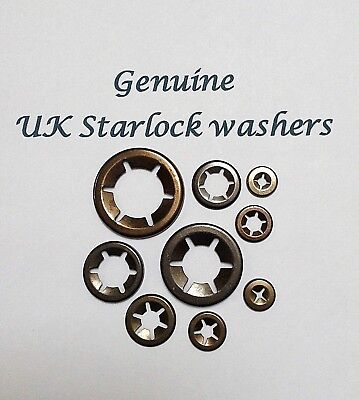 Starlock Washers Push On Lock Grab Star Nut Fastener Clips Packs Of 25 60 120
