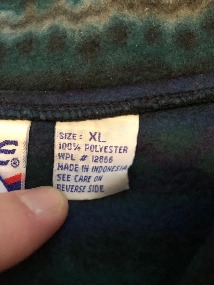 Chaqueta Retro de Vellón a Rayas Años 90 de Colección Completa 1/4 Cremallera Talla XL Azul Verde Foto 4 de 4