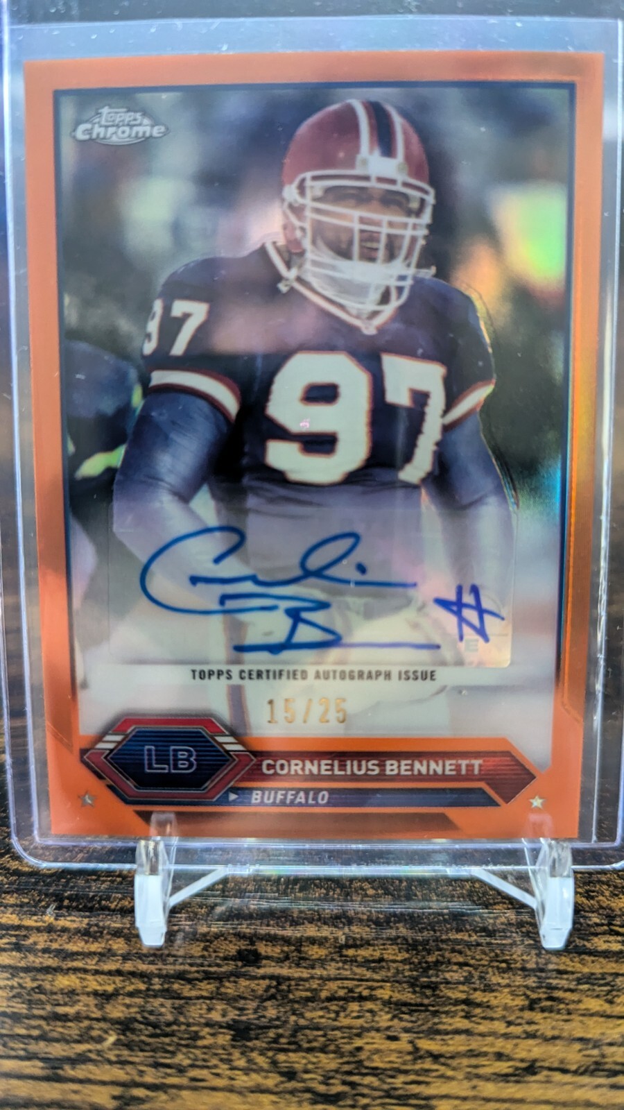 2023 Topps Chrome Composite Cornelius Bennett Orange Refractor Auto #/25 #TCA-CB