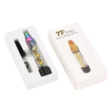 Newly Designed 7P Mini 2 Series Rainbow Smoking Twisty Glass Blunt Pipe W/ Brush