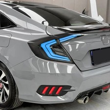 Smoked Led Rgb Tail Lights For 2016-2021 10th Gen Honda Civic Sedan Brake Light