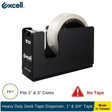 Excell Heavy Duty Desk Tape Dispenser Fit 1" & 3" Core, 1" & 3/4" Tape, No Tape