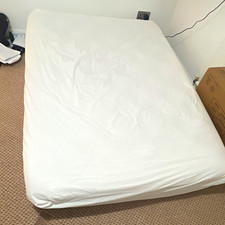 Double Bed Memory Foam Mattress White/Green Trim with Removable Fabric Cover