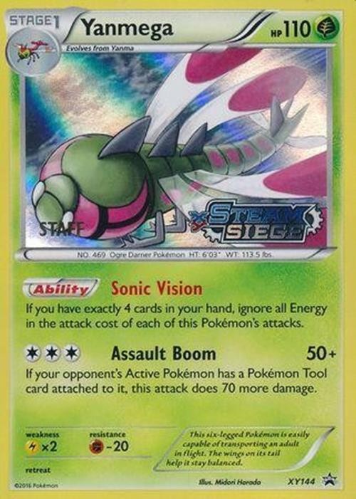 Yanmega - XY144 - Pokemon XY Promo STAFF Prerelease Holo Card NM