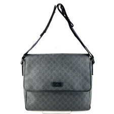 Gucci Messenger Bag Shoulder Bag GG Supreme PVC Black Authentic