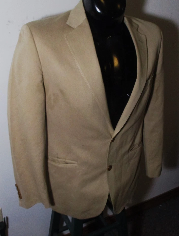 BROOKS BROTHERS Khaki Tan "Regent Fit" Linen Blazer Suit Jacket Men's Size 40R - Image 3 of 4