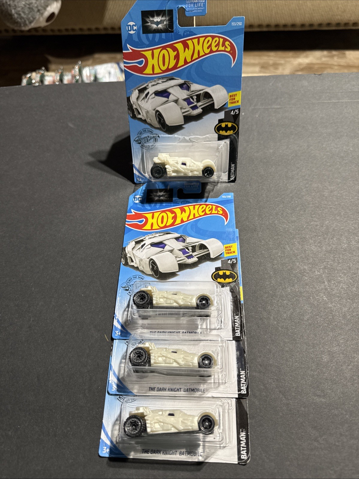 2019 Hot Wheels Batman The Dark Knight Batmobile White Variant 4/5 153/250