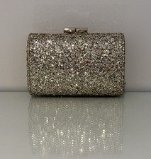 Jimmy Choo Women's Chunky Glitter Tub Mini Clutch Bag In Champagne (Gold) VGC