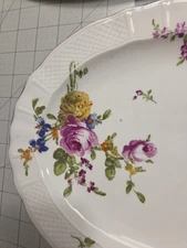 l. bernardaud co limoges france Porcelain Platter Roses, Flowers, Latticr
