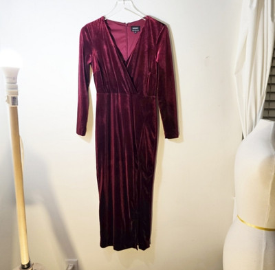 burgundy dress mermaid Zapaka Women Burgundy Velvet Long Holiday Dress Mermaid Corset Spaghetti Straps Formal Dress with Slit, Burgundy / US16