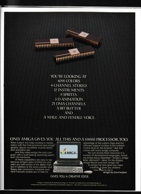 Commodore Amiga Graphics Magazine Ad Vintage 4096 Color System Promo