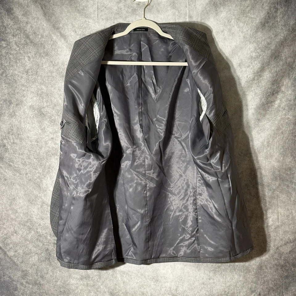 Blazer Abrigo Deportivo Pronto Uomo Platinum 52R Gris Azul Glen Mezcla de Lana a Cuadros Foto 4 de 4