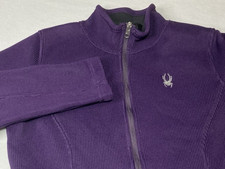 Women Purple Spyder Knit Jacket Side pockets Size Large