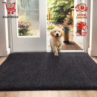 FußMatte Rutschfest Maschinenwaschbar 80X120Cm Schmutzfangmatte Schwarz-Grau