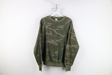 Vintage 60s 70s Healthknit Mens Large Faded Camouflage Crewneck Sweatshirt USA