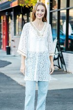 ComfyLuxe Floral & Leaf Pattern Cover-Up Dress
