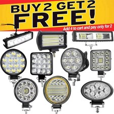 12V 24V LED Round Work Light Bar Spot Lights Driving Lamp Offroad Car Truck SUV