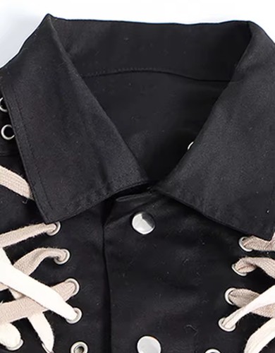 Jacket Lace Rick Mega Black Fashion Owens Bottom Gabardine Unisex - Foto 3 di 7