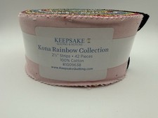 Keepsake Quilting Kona Rainbow Collection Cotton Fabric Jelly Roll Strips 2.5