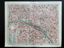 antiker historischer Stadtplan Paris innere S...