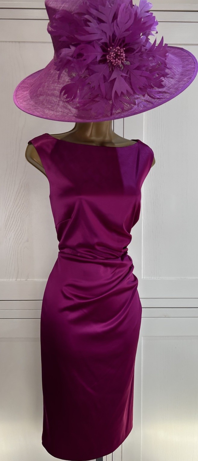 Jacques Vert UK 14 Magenta Dress Bolero  Wedding Mother Bride Groom Guest Outfit image 3
