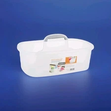 Casabella Multipurpose Cleaning Storage Caddy with Handle, 1.5-Gallon, Clear