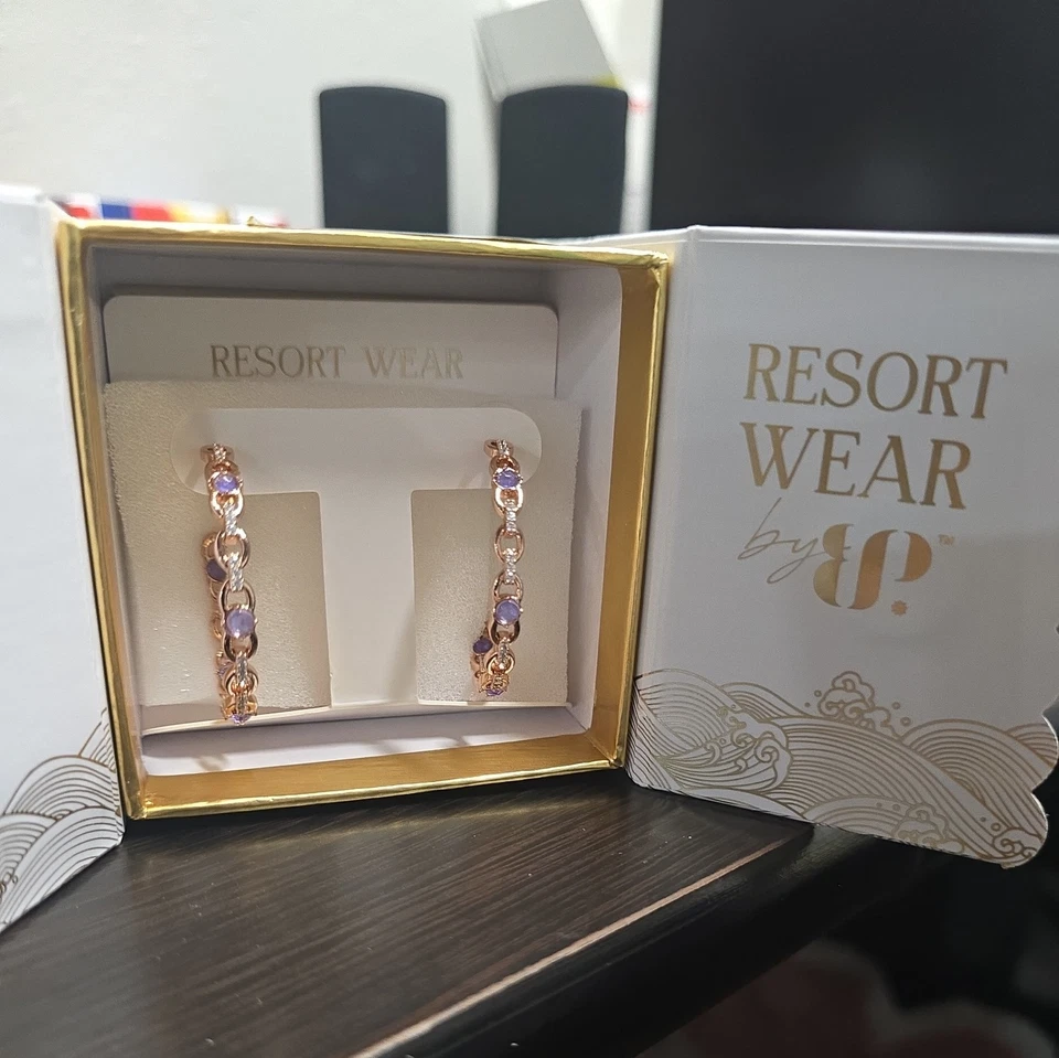 Pendientes Bomb Party Resort Wear Perfect Pastel Moments ER16795 azul sobre dorado Foto 4 de 4